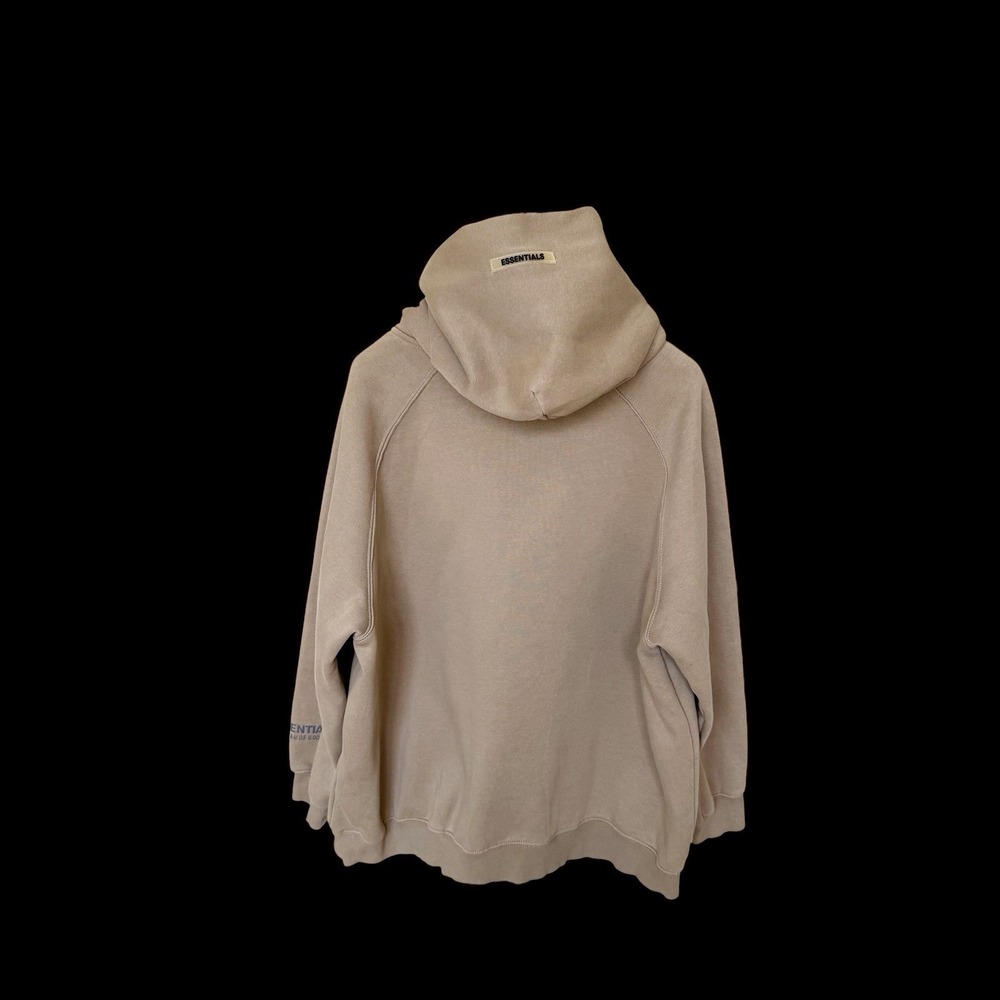 Fear of God Essentials Hoodie Beige Men's XL Premium Fleece Pullover - Picture 2 of 11